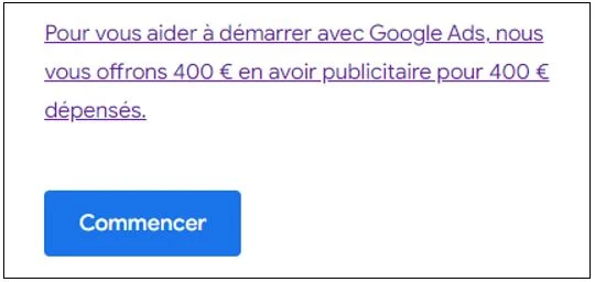 Creation de compte Google Ads - Etape 2